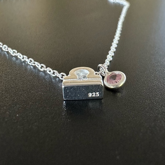 Sterling Silver Pink Quartz Libra Necklace - Picture 5 of 13